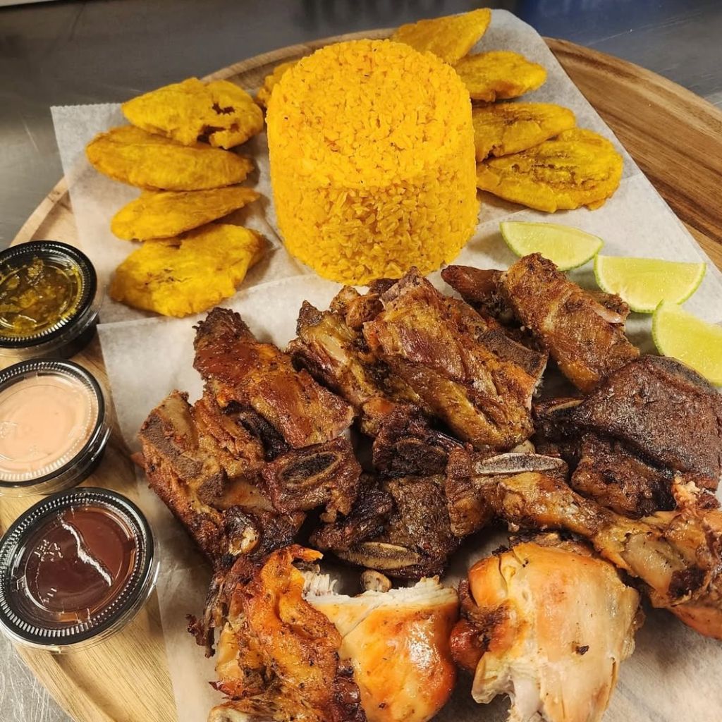 Fresh Mofongo Platter with Pernil & Tostones